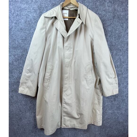 Vintage London Fog Maincoats Trench Coat Mens 42 Long Khaki Thinsulate Retro - Picture 1 of 10